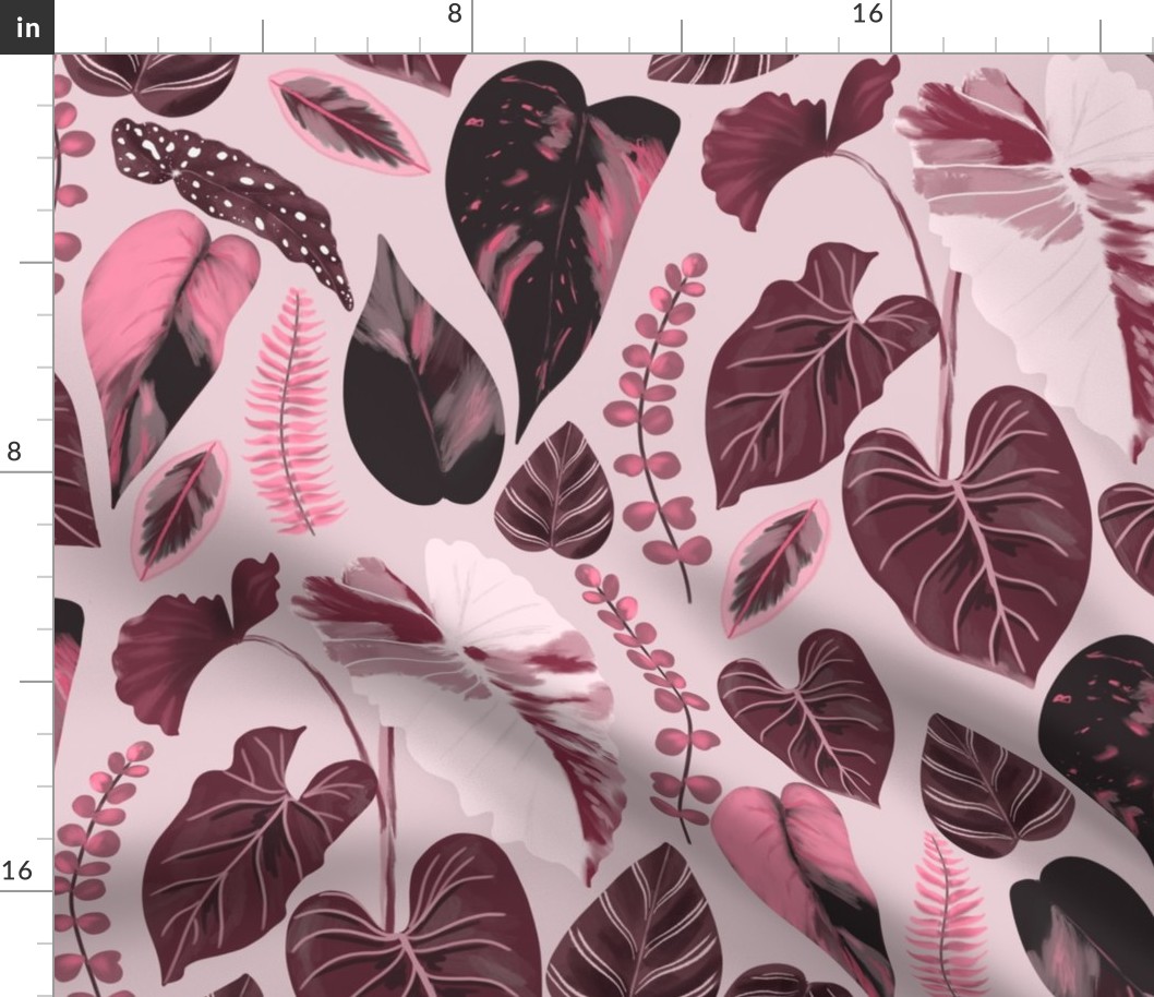 Tropical Leaves  - Pink