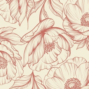 Minimalist Flower Fabric, Wallpaper and Home Decor | Spoonflower