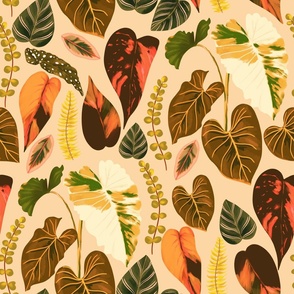 Tropical Leaves - Earth Tones