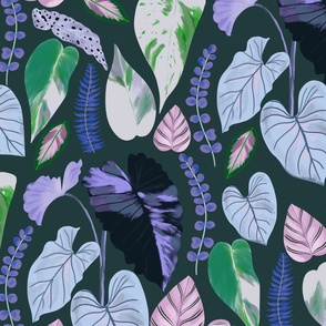 Tropical Leaves in Blue