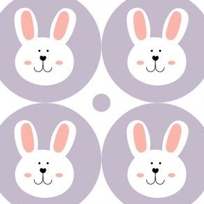 Easter bunny rabbit with purple circles
