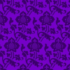 Medieval/Renaissance floral damask, purple