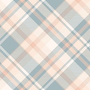 Diagonal Woven Plaid Check in Neutral Colours 8in