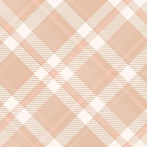 Diagonal Woven Plaid Check in Neutral Colours 8in