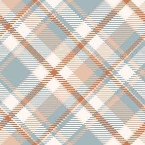 Diagonal Plaid Woven Check in Neutral Colours 8in
