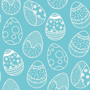 Happy Easter Eggs Blue Pattern