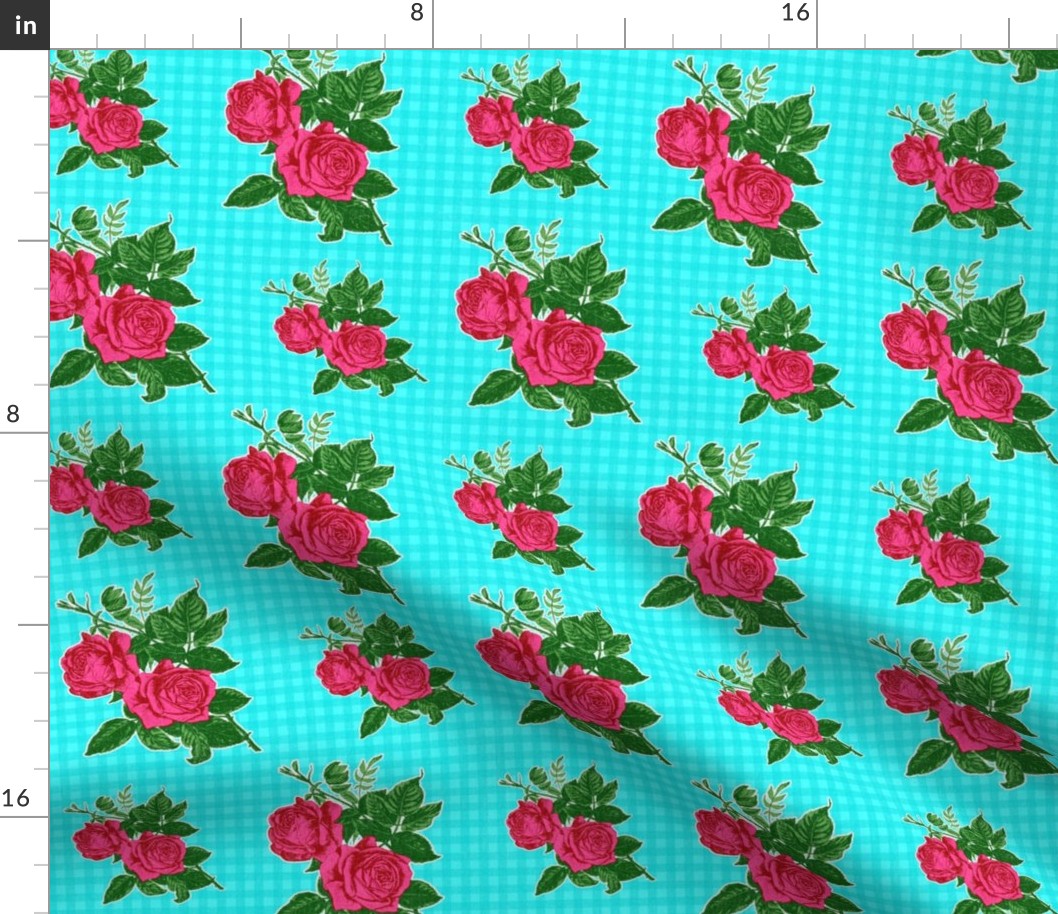 Mexican Gingham Rose Medium