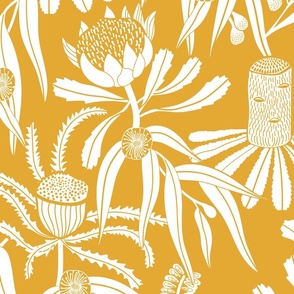 Banksia Floral Mustard Extra Large