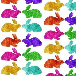 Rainbow Watercolor Bunnies