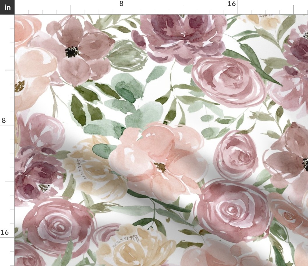 Mauve Floral Seamless Pattern