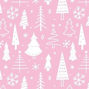 Christmas Tree Forest - Pink Ground