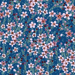 Watercolor Waxflowers (blue) medium 
