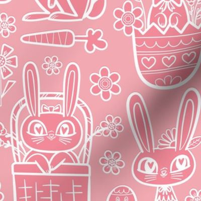 Basket Bunnies White Lines Cotton Candy