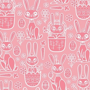 Basket Bunnies White Lines Cotton Candy