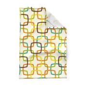 1960s Retro Atomic Interlocking Mod Abstract Shapes Mid-Century Modern Design Pattern