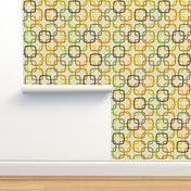 1960s Retro Atomic Interlocking Mod Abstract Shapes Mid-Century Modern Design Pattern