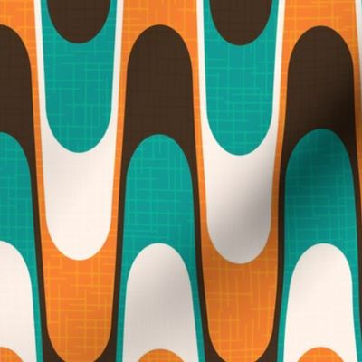 Retro Atomic Ranch Mod Abstract Shapes Mid-Century Modern Wavy Pattern Design