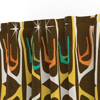 Atomic Retro Tiki Surf Modern Boomerang Shapes Mid-Century Modern Pattern