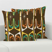 Atomic Retro Tiki Surf Modern Boomerang Shapes Mid-Century Modern Pattern