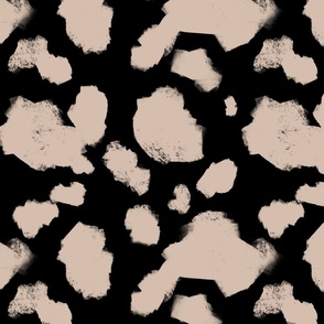 Black and Taupe Spots Abstract Brush Strokes