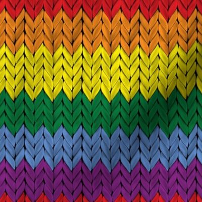 Pride knitted rainbow horizontal