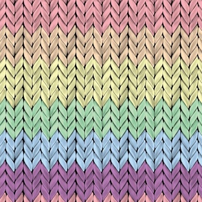 Pride knitted rainbow horizontal pastel