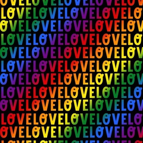 Pride fabric rainbow text Love