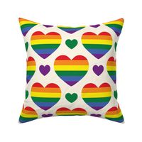 Pride rainbow hearts on beige