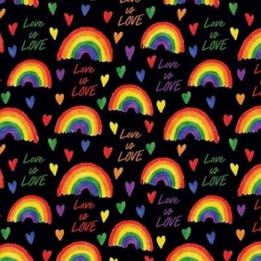 Pride rainbow love is love- small scale black 