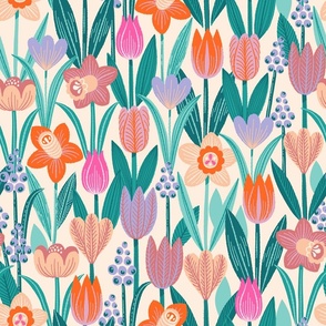 Easter Egg Hunt Collection_Spring Flora - Offwhite