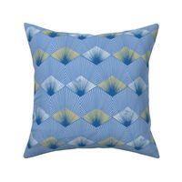 Diamonds with striped hexagons – blue yellow white