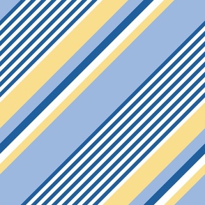 diagonal block stripes – blue yellow white