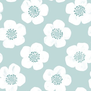 strawberry blossoms – mint white