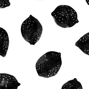 lemons with dots – black white