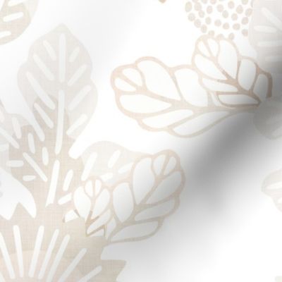 Vintage Neutral Botanical- Off White- Extra Large Japanese Floral-Tan- Beige- Cream- Gold- Elegant Flowers- Soft Vines- Muted Garden- Wallpaper