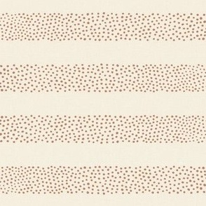 (small scale) dotty stripes - stipple dots - home decor - terracotta / cream- LAD22