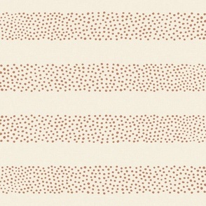 dotty stripes - stipple dots - home decor - terracotta / cream- LAD22