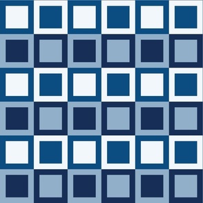 White and Blue Squares - Film Negatives - Abstract - Navy Blue - Retro - Mid Century - Monochromatic Blue - Geometric
