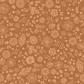 Doodle Florals Caramel