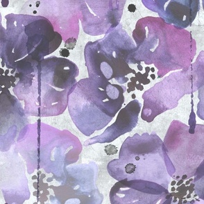 muted purple watercolor anemones large scale