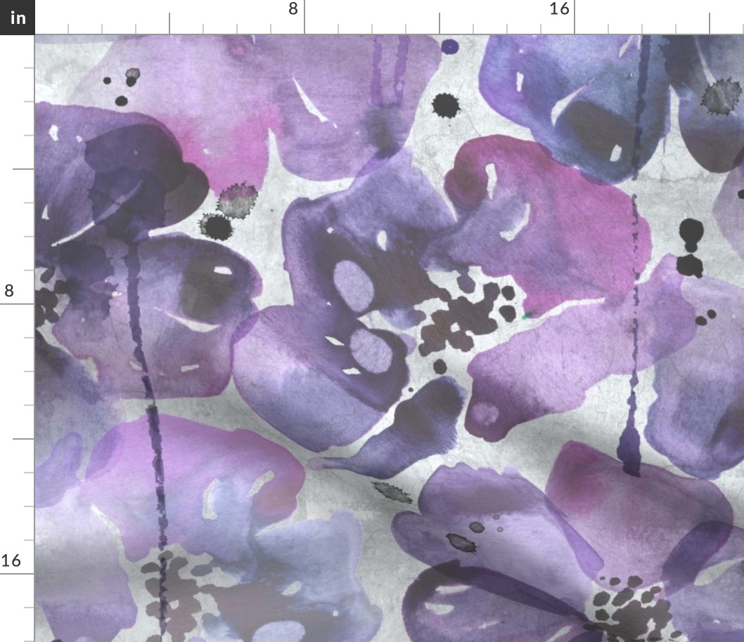 muted purple watercolor anemones large scale