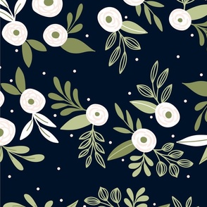 Tiny Blooms in Navy