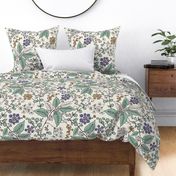 Gracelyn - Hand Drawn Botanical Floral Ivory Multi Large Scale