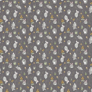 Bunny Field - gray background (medium scale)