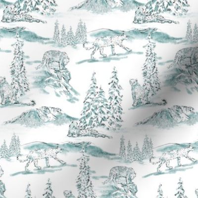 snow leopard toile pale teal6k