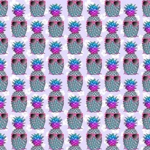 Colorful Tropical Pineapple Purple Floral
