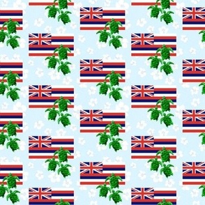 Hawaii Flag and Green Sea Turtles