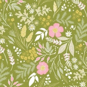 Floral no2232 Green