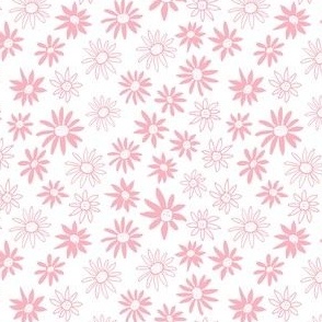 Floral No.2232 Pink on White