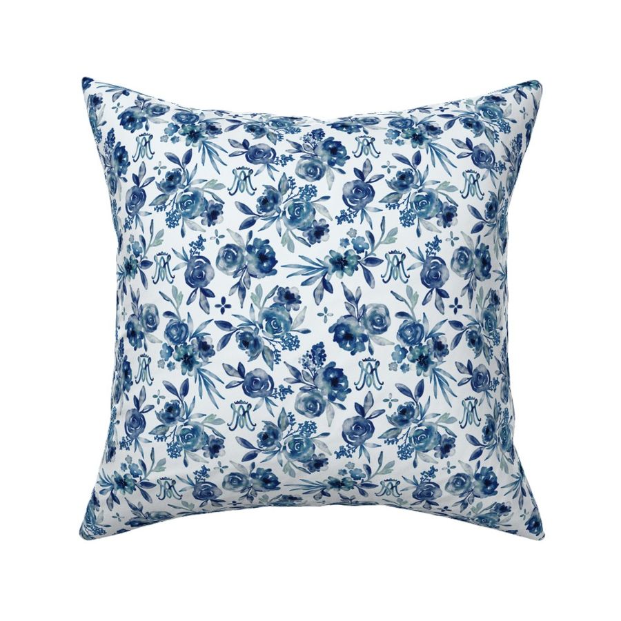 Blue_Floral_Watercolor_Auspice_ Fabric | Spoonflower